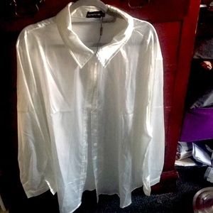 Plus size oversized silk button up shirt